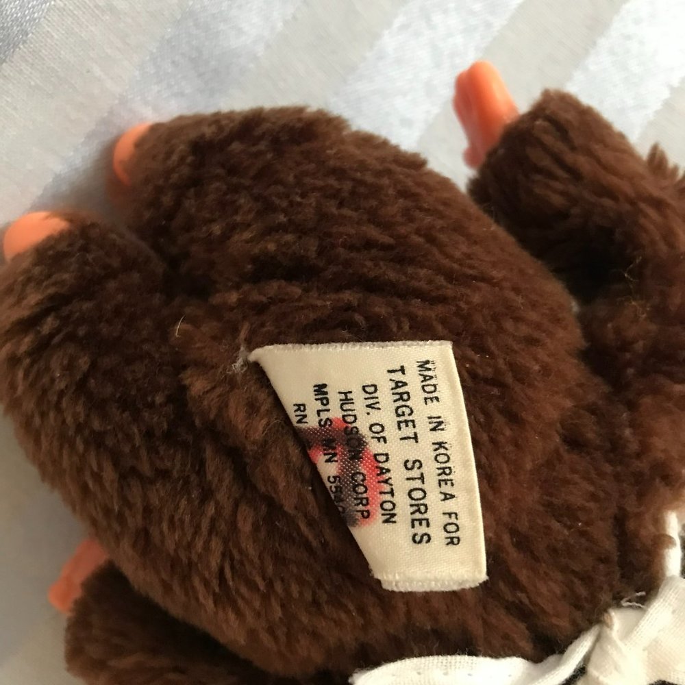Collectible Vintage Blue-eyed 8" Freckled Monchhichi Plush Monkey with N… - Picture 10 of 11